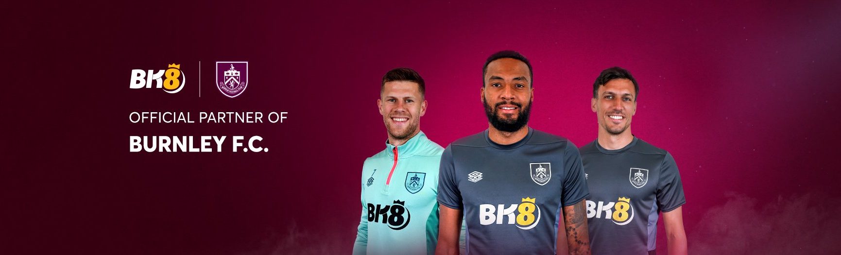 Banner BK8 - Đối tác chính thức của Burnley FC tại pbv88